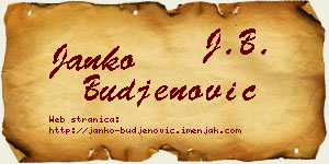 Janko Buđenović vizit kartica
